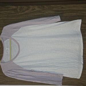 Maurices Lavender and White Long Sleeve Tee
